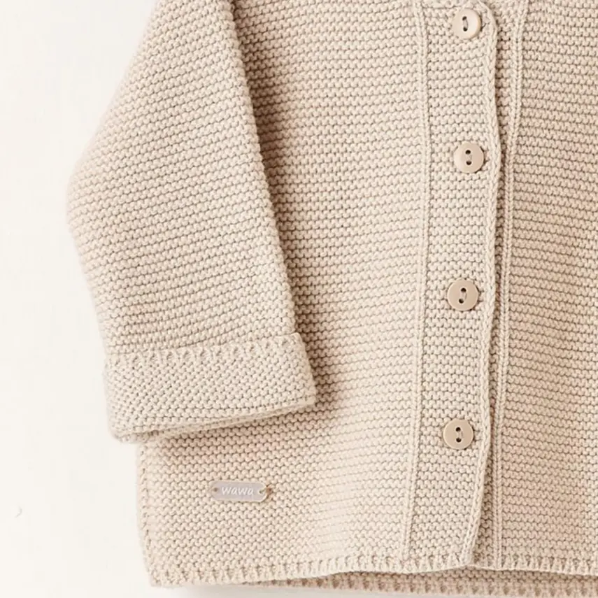 Andy Wawa Unisex Ceket Triko Basic Bej - 4