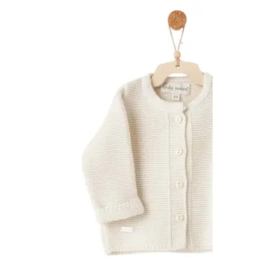 Andy Wawa Unisex Ceket Triko Basic  Ekru (1)