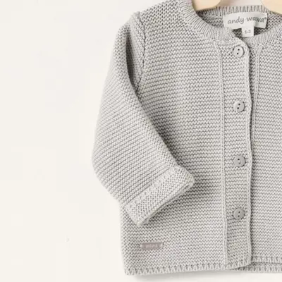 Andy Wawa Unisex Ceket Triko Basic  Gri Melanj (1)