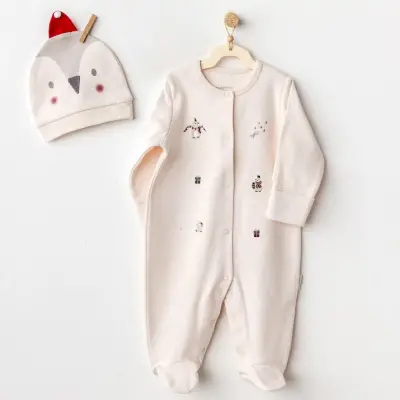 Andy Wawa Unisex Tulum Şapka Takım Penguin Ekru - 1