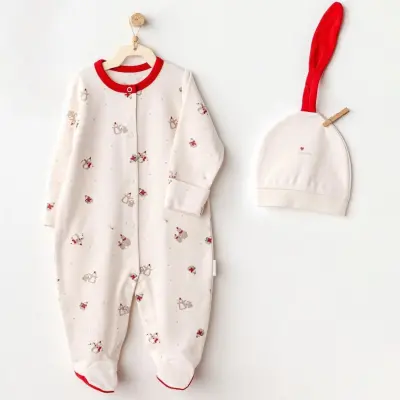 Andy Wawa Unisex Tulum Şapka Takım Penguin Ekru