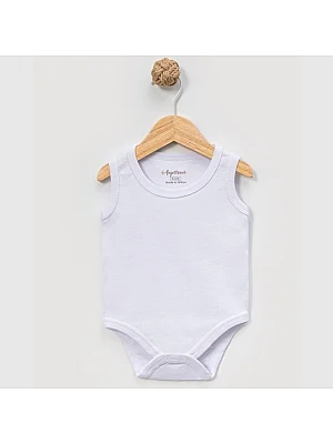 Angeltouch Pamuklu Body Askılı Penye Beyaz 5'li Set Unisex (1)
