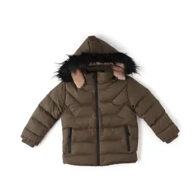 Angeltouch Erkek Su Geçirmez Kaz Tüyü Kaban Haki (1)