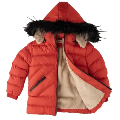 Angeltouch Kız Su Geçirmez Kaban Z Desen Kırmızı