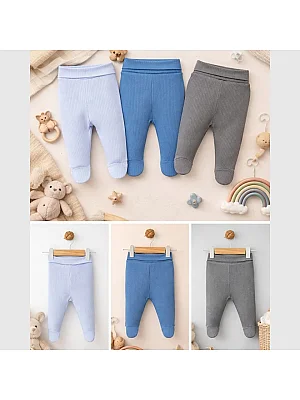 Angeltouch Pantolon Patikli Raporlu 3'lü Set Erkek Bebek 6-9 Ay - 5