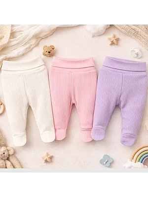 Angeltouch Pantolon Patikli Raporlu 3'lü Set Kız Bebek 6-9 Ay - 5