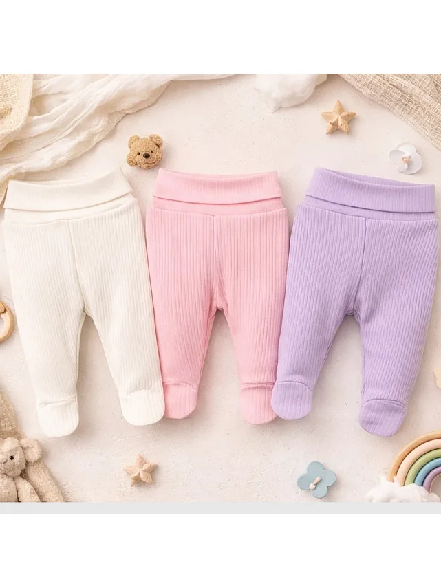 Angeltouch Pantolon Patikli Raporlu 3'lü Set Kız Bebek 6-9 Ay - 5
