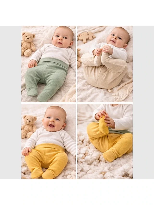 Angeltouch Pantolon Patikli Raporlu 3'lü Set Kız-Erkek Unisex Bebek 0-3 Ay - 2