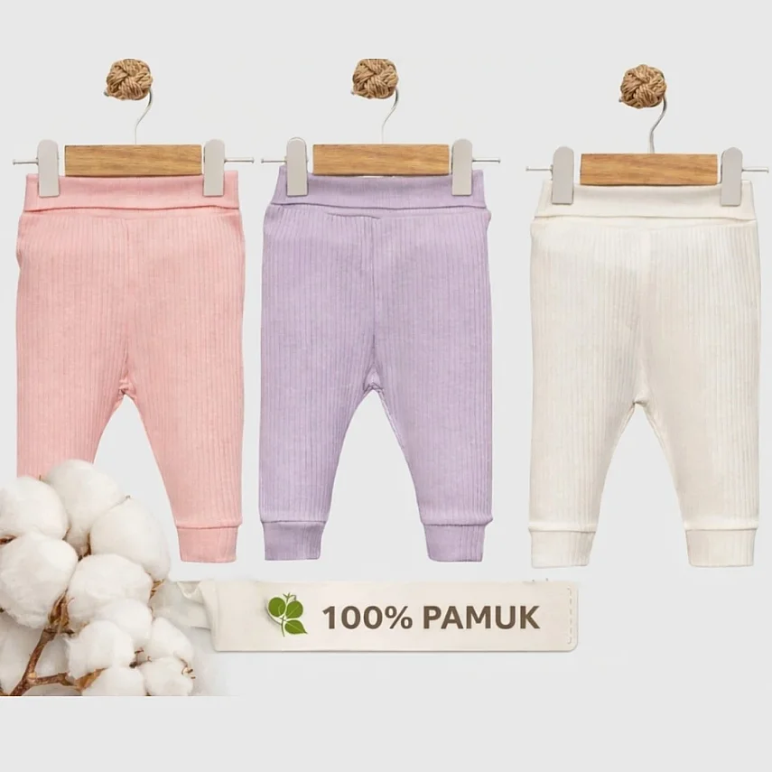 Angeltouch Pantolon Patiksiz Raporlu 3'lü Set Kız Bebek 3-6 Ay - 1