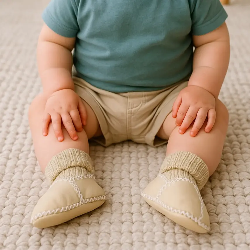 Angeltouch Unisex Bebe Patik Deri Lüx Krem - 1