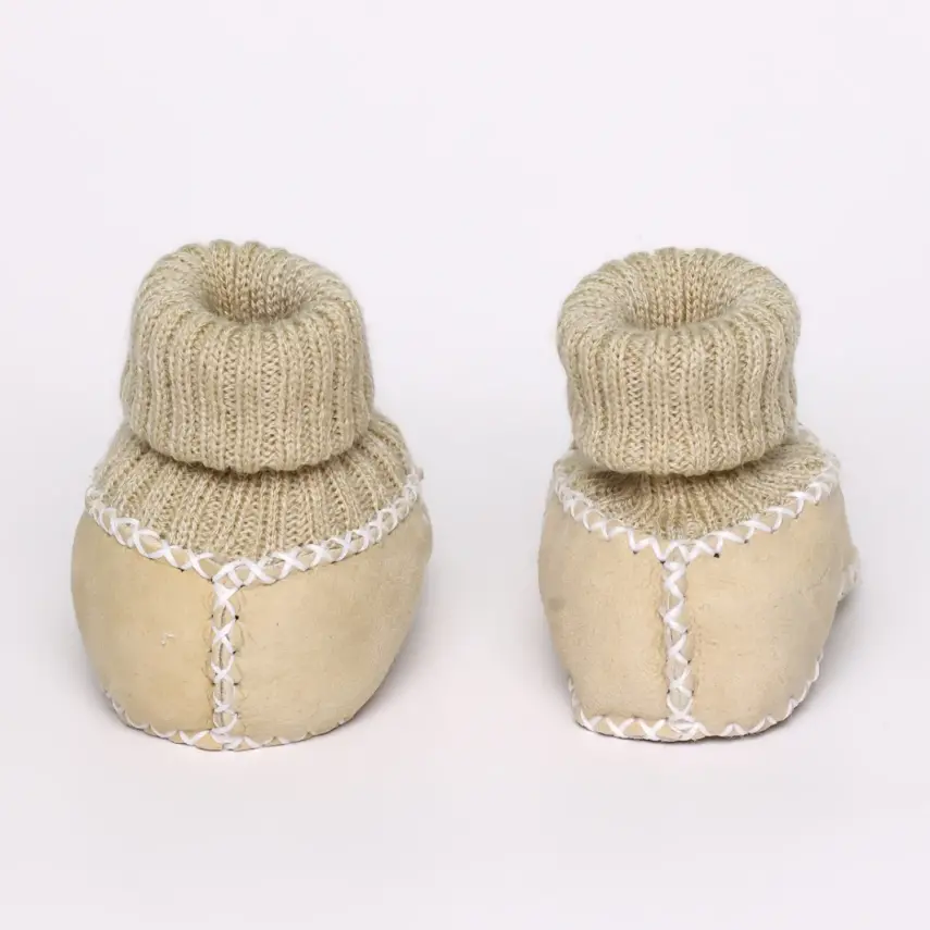 Angeltouch Unisex Bebe Patik Deri Lüx Krem - 7