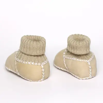 Angeltouch Unisex Bebe Patik Deri Lüx Krem - 9