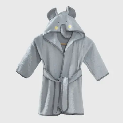 Angeltouch Unisex Bebek Bornozu Figürlü Gri (1)