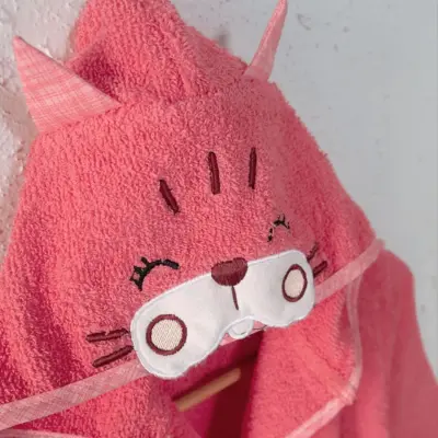 Angeltouch Unisex Bebek Bornozu Figürlü Pembe - 4
