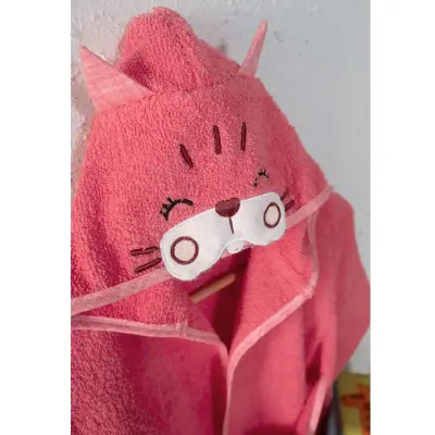 Angeltouch Unisex Bebek Bornozu Figürlü Pembe - 8