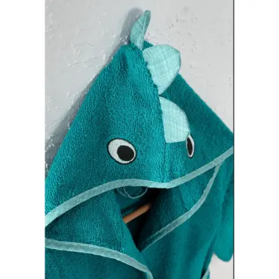 Angeltouch Unisex Bebek Bornozu Figürlü Petrol - 4