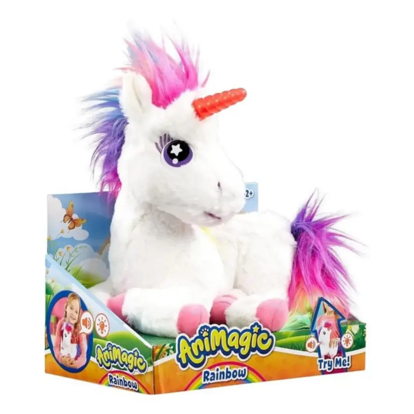 Animagic Parlayan Gökkuşağı Unicorn Peluş Oyuncak - 2