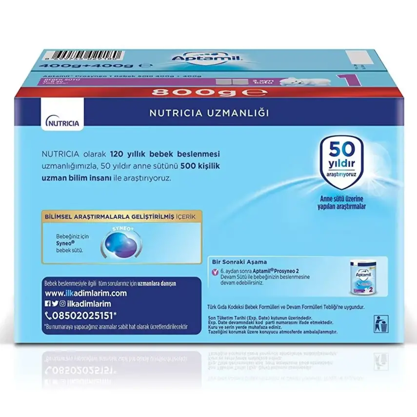 Aptamil Prosyneo 1 Bebek Sütü 400 gr x2 Adet Megasize 0-6 Ay - 3
