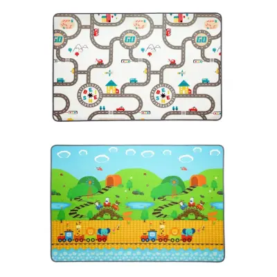 Araba Yarışı-Lokomotif Çift Taraflı Oyun Halısı 140x100x1