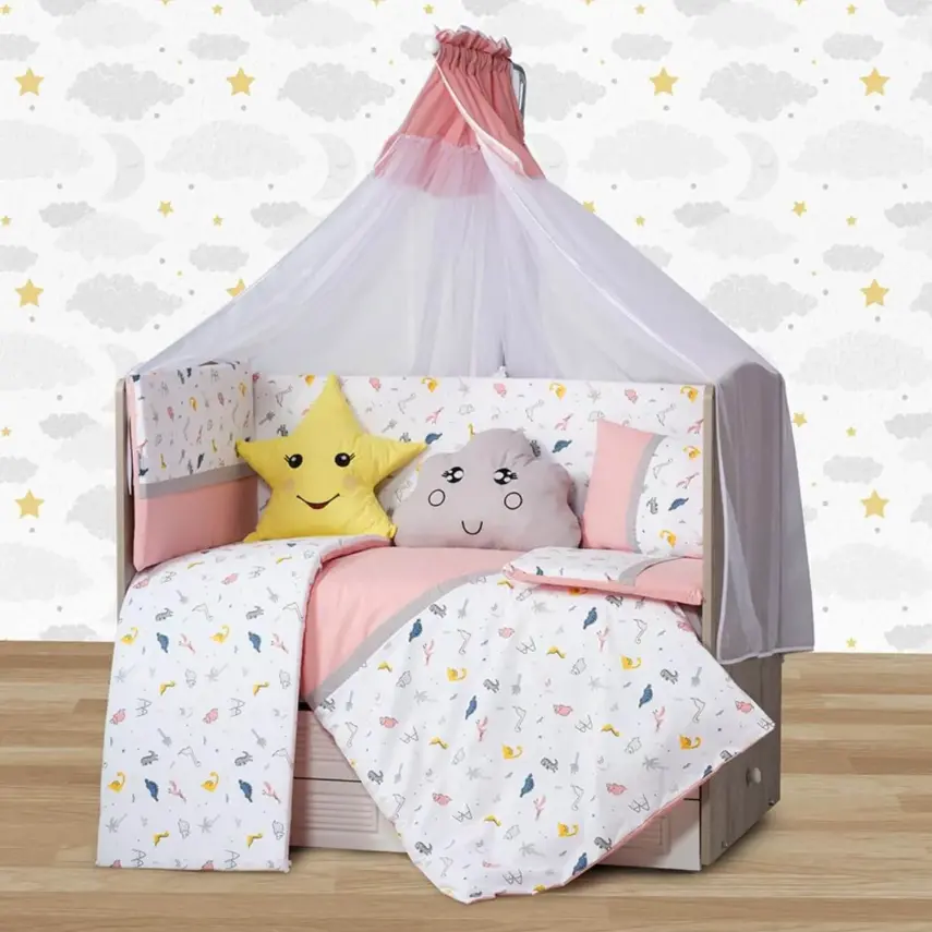 Aras Bebe Safari Uyku Seti 70*130 Pembe - 1