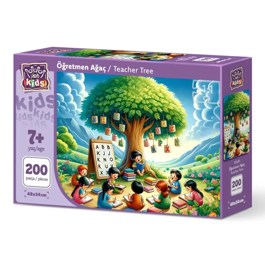 Art Çocuk Öğretmen Ağaç 200 Parça Puzzle - 1