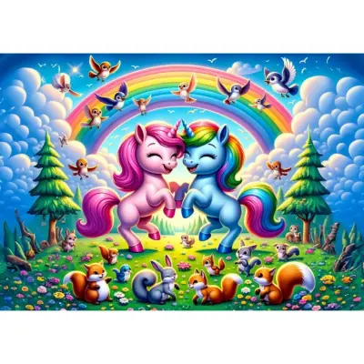 Art Çocuk Pegasus Ve Gökkuşağı 25 Parça Puzzle (1)
