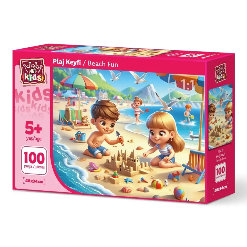 Art Çocuk Plaj Keyfi 100 Parça Puzzle - 1