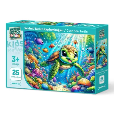 Art Çocuk Sevimli Deniz Kaplumbağası 25 Parça Puzzle