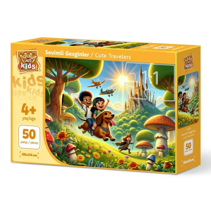 Art Çocuk Sevimli Gezginler 50 Parça Puzzle - 1