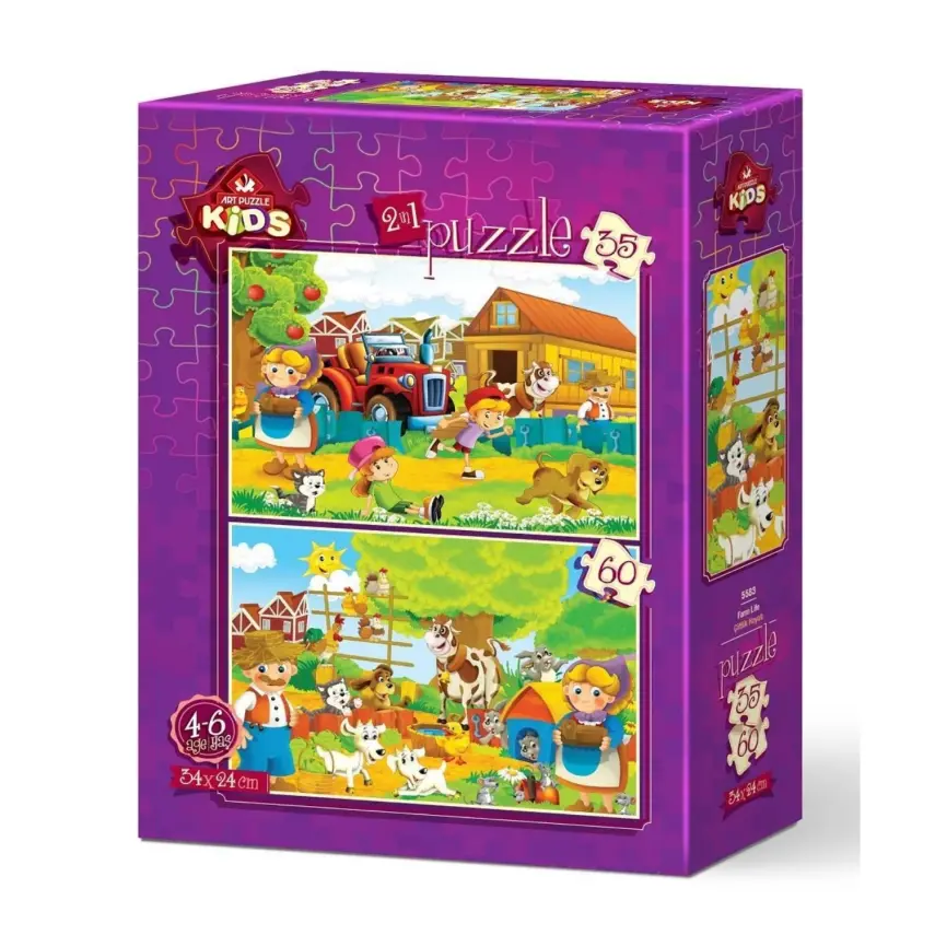 Art Kids Çiftlik Hayatı 35+60 Parça Puzzle - 1