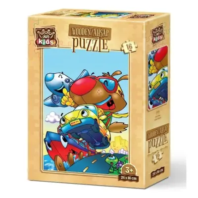 Art Kids Hızlı Köpek Ahşap Puzzle 16 Parça