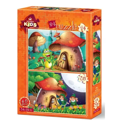Art Kids Mantar Ev 24+35 Parça Puzzle