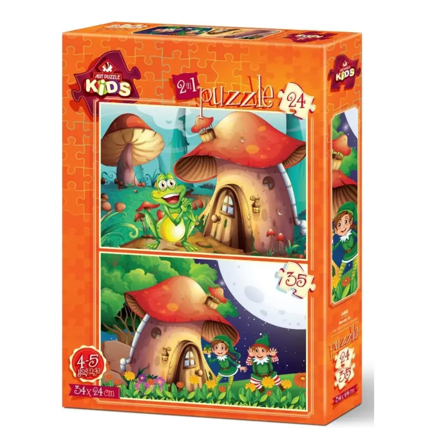 Art Kids Mantar Ev 24+35 Parça Puzzle - 1