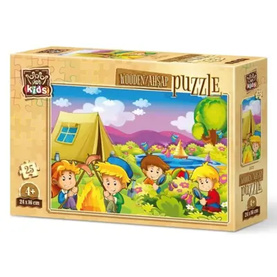 Art Kids Meraklı Kampçılar Ahşap Puzzle 25 Parça - 1