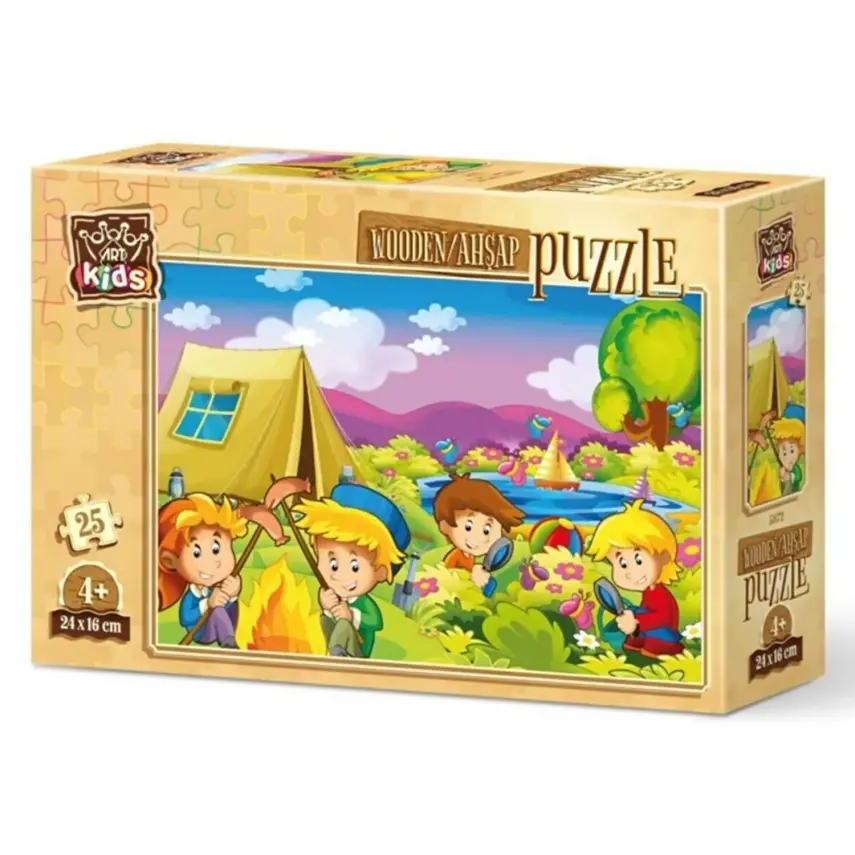 Art Kids Meraklı Kampçılar Ahşap Puzzle 25 Parça - 1