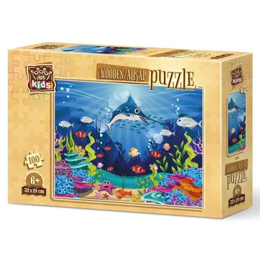 Art Kids Okyanus Trafiği Ahşap Puzzle 100 Parça - 1