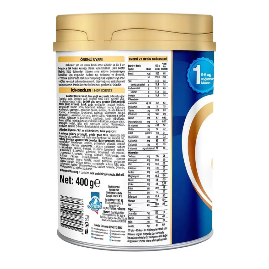 Baby Goat 1 Keçi Bebek Sütü 400 gr - 4