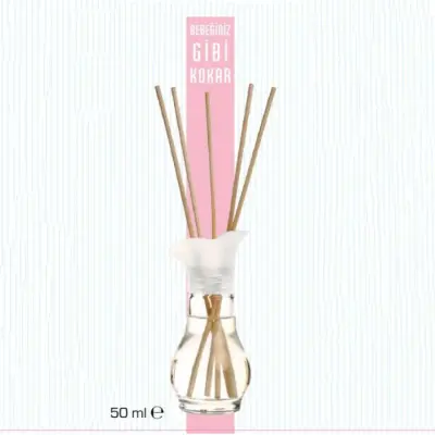 Baby Mall Bambu Çubuklu Oda Parfümü 50ml Pembe  (1)