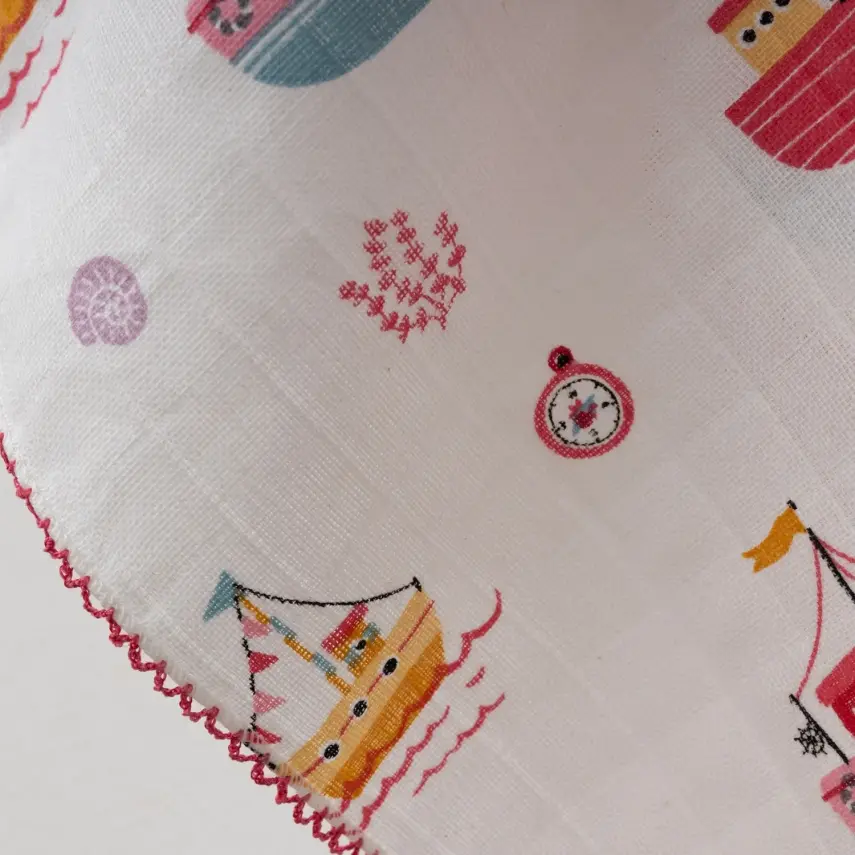 Baby Mammas Çok Amaçlı Bebek Müslin Örtü Gemili 80x90cm Kırmızı - 3