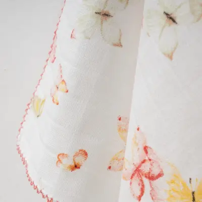 Baby Mammas Çok Amaçlı Bebek Müslin Örtü Kelebek 80x90cm Pembe - 3