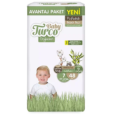 Baby Turco Doğadan Bebek Bezi 7 Numara XXL 48 Adet Avantaj Paket