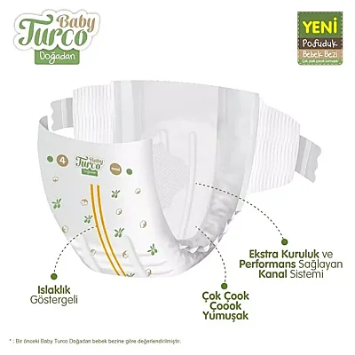 Baby Turco Doğadan Bebek Bezi 7 Numara XXL 48 Adet Avantaj Paket (1)