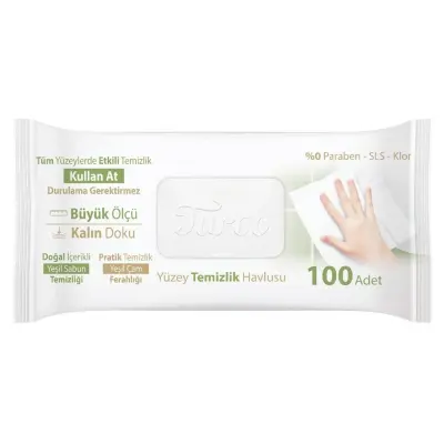 Baby Turco Doğadan Yüzey Temizlik Havlusu 100lü (1)