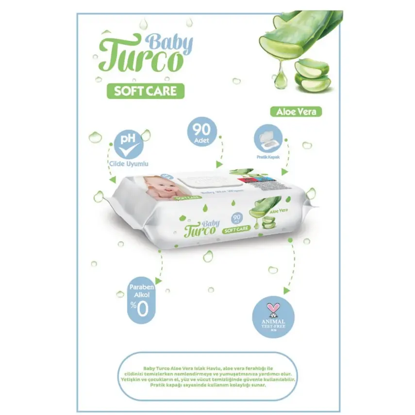 Baby Turco Softcare Alovera Islak Mendil 90lı - 4