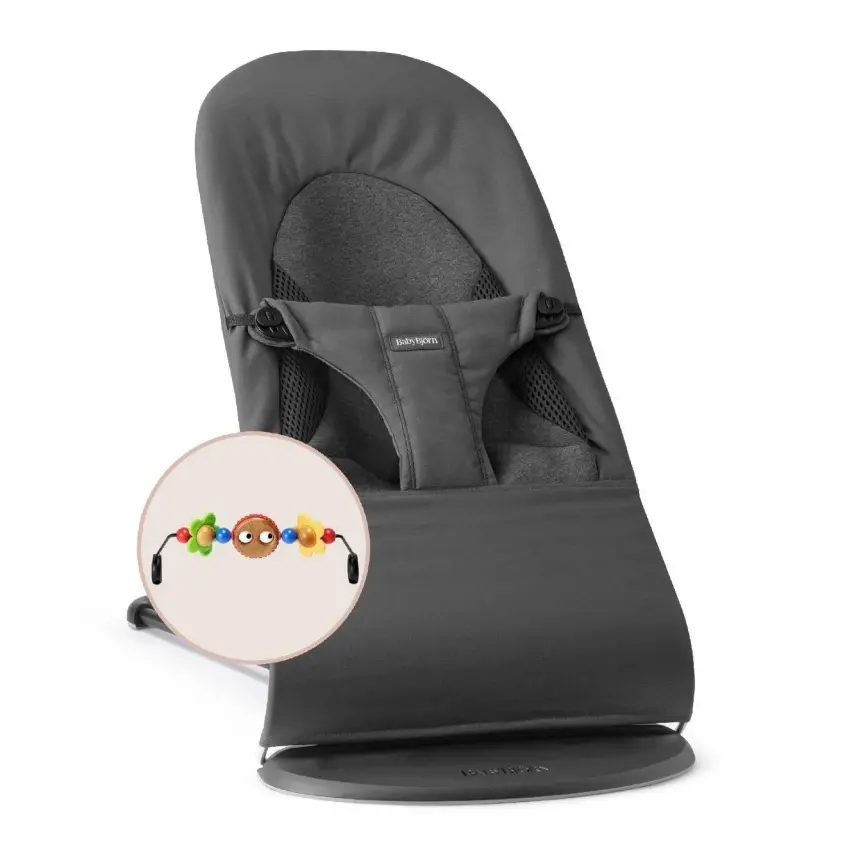 Babybjörn Balance Soft Ana Kucağı Oyuncaklı Woven Jersey Tri-Fabric Dark Grey - 1