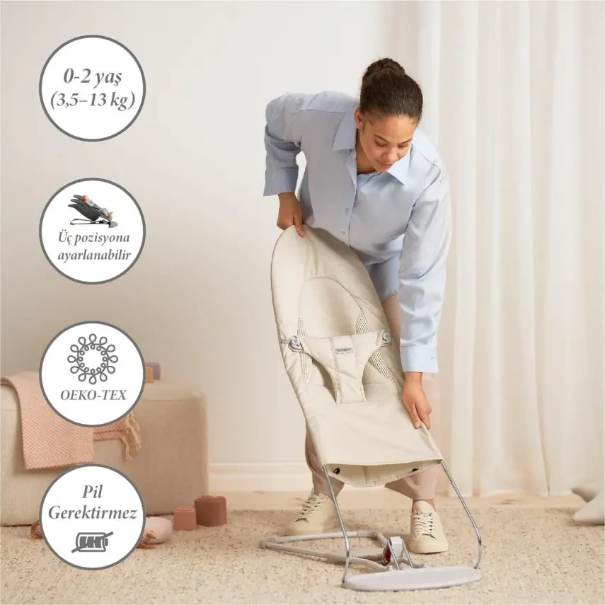 Babybjörn Balance Soft Ana Kucağı Oyuncaklı Woven Jersey Tri-Fabric Light Beige - 2