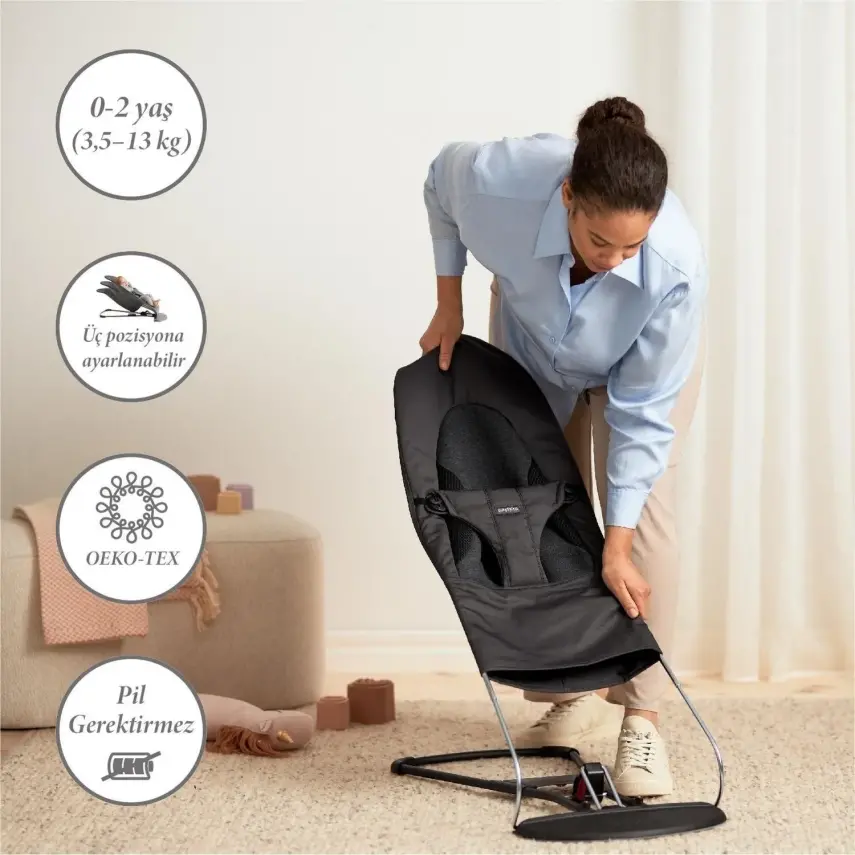 Babybjörn Balance Soft Ana Kucağı Woven Jersey Tri-Fabric Dark Grey - 3