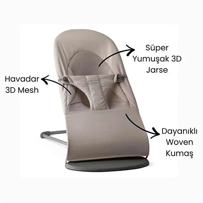 Babybjörn Balance Soft Ana Kucağı Woven Jersey Tri-Fabric Sand Grey - 3