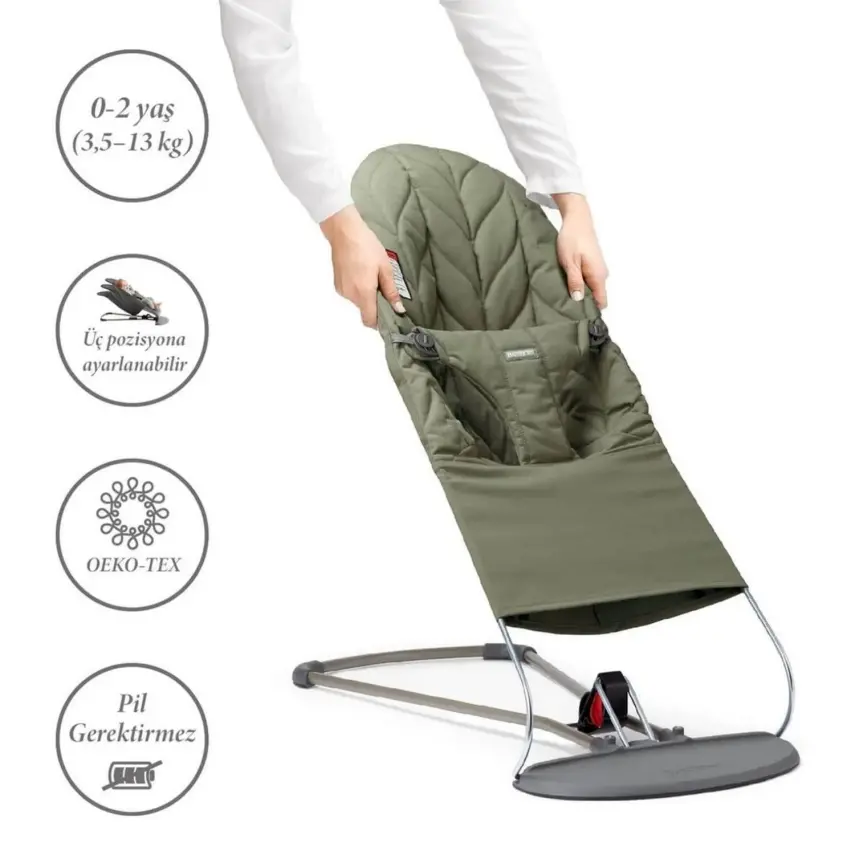 Babybjörn Bliss Ana Kucağı Petal Woven Dark Green - 5