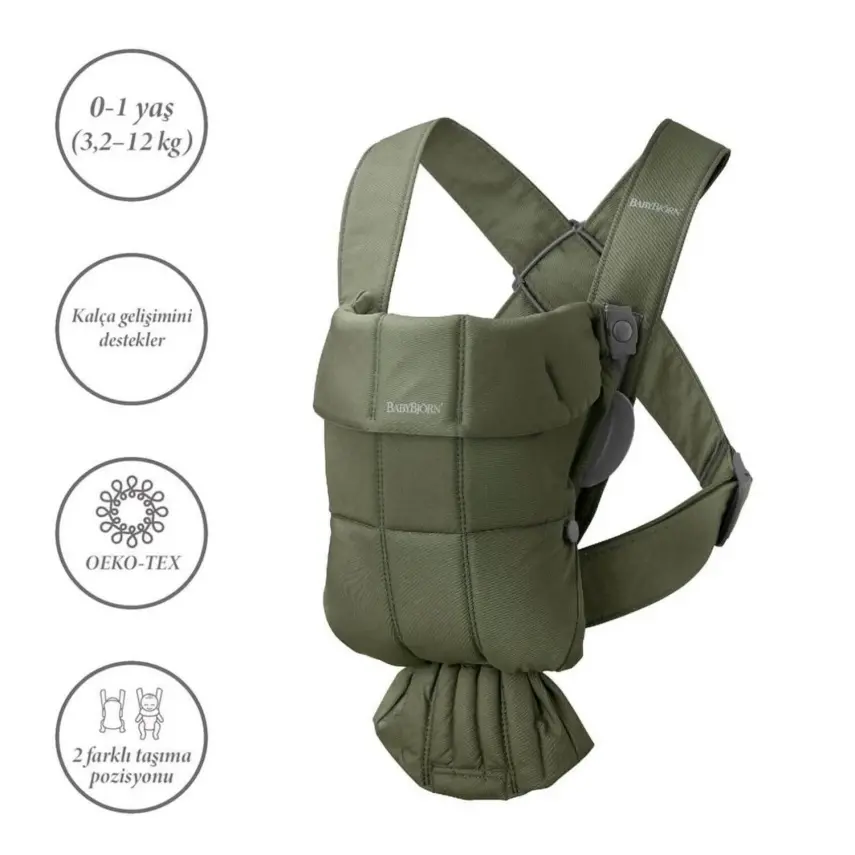 Babybjörn Kanguru Mini Woven Dark Green - 2